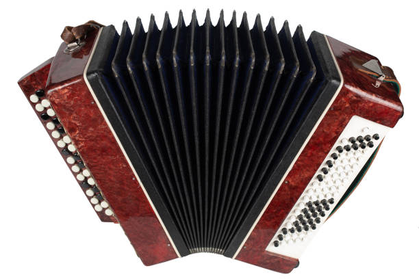 istock Small retro bayan (accordion). Folk musical instrument. 1636853746