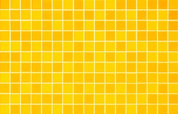 istock Orange ceramic wall chequered and floor tile bathroom background. Design geometric gray mosaic texture decoration bedroom. Simple seamless pattern grid for backdrop hospital wall, canteen and kitchen. 1636860666
