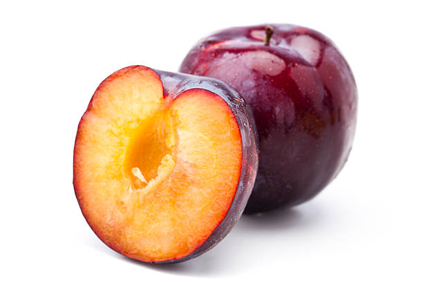 Red plums stock photo