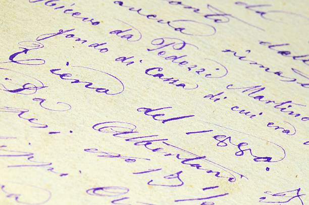 istock Old writing paper background. Year 1880. 163698736