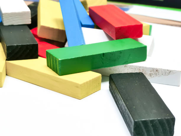 istock Colorful wooden blocks on white background. 1636992270