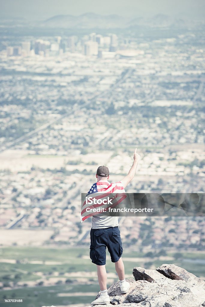 Homem orgulhoso de nós país em Phoenix city - Foto de stock de Adulto royalty-free