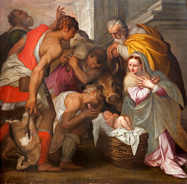 illustrazioni stock, clip art, cartoni animati e icone di tendenza di verona-natività in chiesa di san bernardino - verona