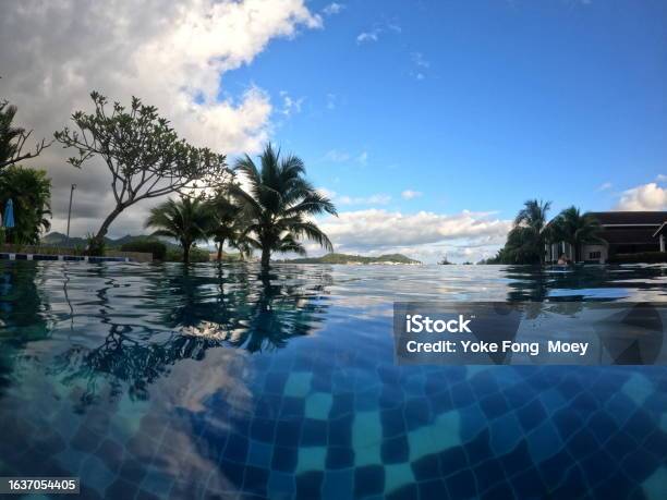 Swimming Pool Relaxing Stock Photo - Download Image Now - Color Image, Copy Space, Enjoyment