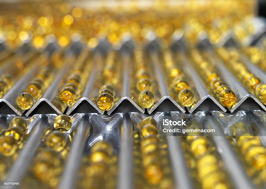 Pharmaceutical Industry Medical Pills in production Line Pill Stock Photo