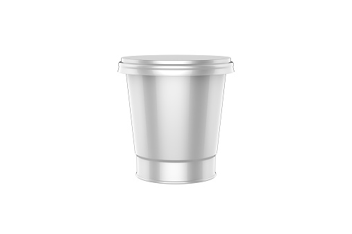 Glossy Metallic Cup Mockup Isolated On White Background. 3d illustration