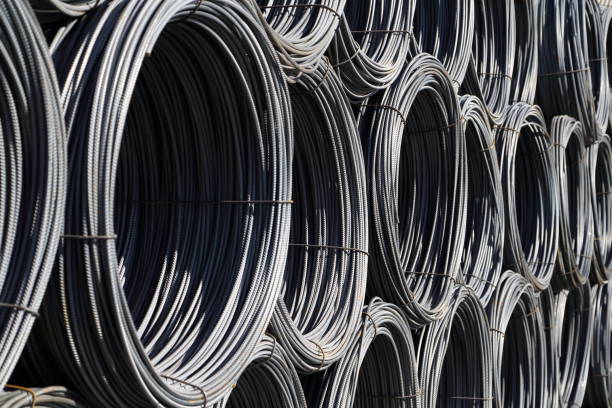istock Rolls of reinforcement iron - Rebar 163714850