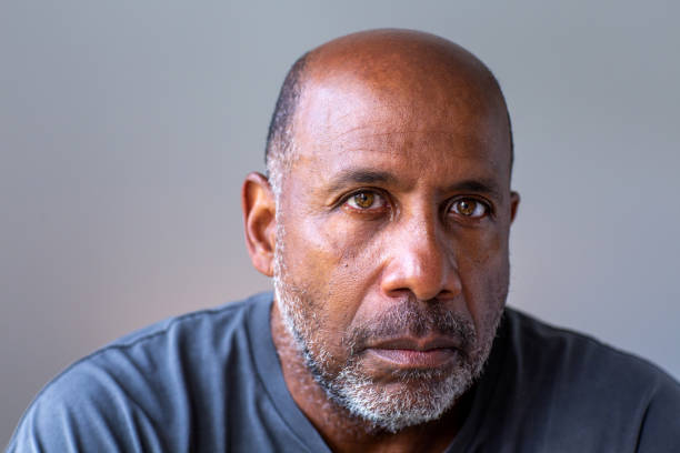 istock Mature African American man with a serious look on his face. 1637163319