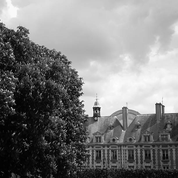 istock Place de Vosges, Paris - Black and white 163719489