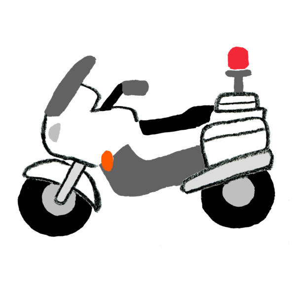 ilustraciones, imágenes clip art, dibujos animados e iconos de stock de motocicleta de policía retro simple pintada a mano - police police motorcycle pursuit motorcycle