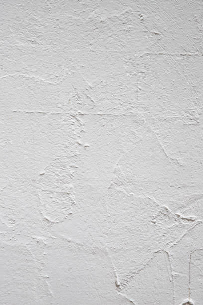 istock Textured Tranquility: Close-Up of White Plaster Wall for Backgrounds 1637247153