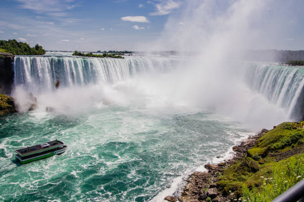 istock Tourist ship in Niagara Falls on a summer day, Canada 1637252244