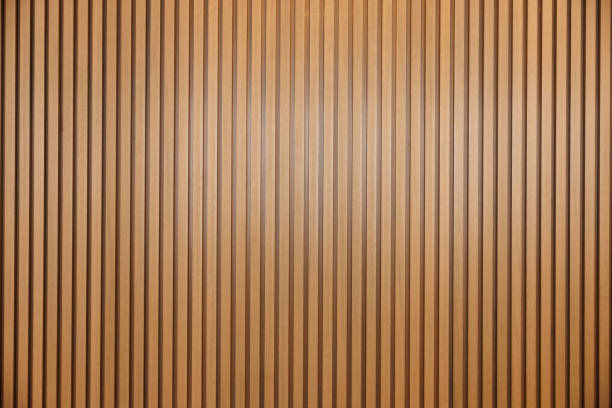 istock wooden striped vertical wall background and texture. timber interior pattern wall. 1637253101