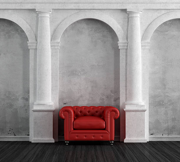 istock Red armchair in a luxury classic home 163727872