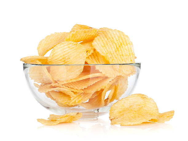 istock Potato chips in glass bowl 163728008