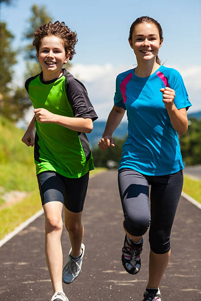 Young people running outdoor