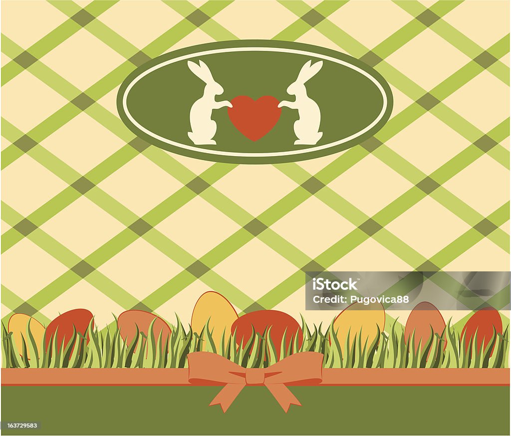 美しいイースターカード、ウサギと卵ます。ベクター - お祝いのロイヤリティフリーベクトルアート