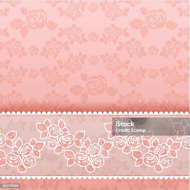 Rosen Auf Hintergrund Quadratische Spitze Pink Stock Vektor Art und mehr Bilder von Altertümlich - Altertümlich, Blume, Blumenmuster
