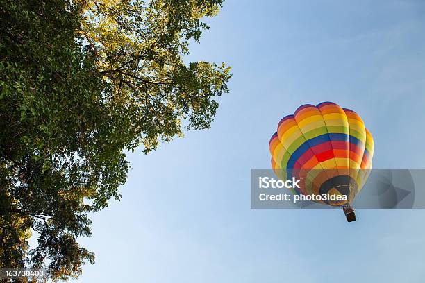 Balão De Ar Quente No Céu Azul - Fotografias de stock e mais imagens de Admirar a Vista - Admirar a Vista, Ajardinado, Ao Ar Livre