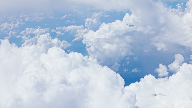 Aerial photography of clouds and earth scenery in the sky