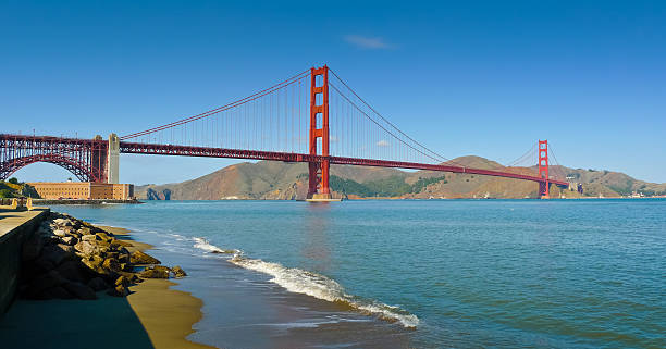 istock Golden Gate Bridge from Crissy Field panorama 163730996