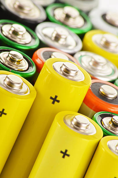 istock Composition with alkaline batteries. Chemical waste 163731004