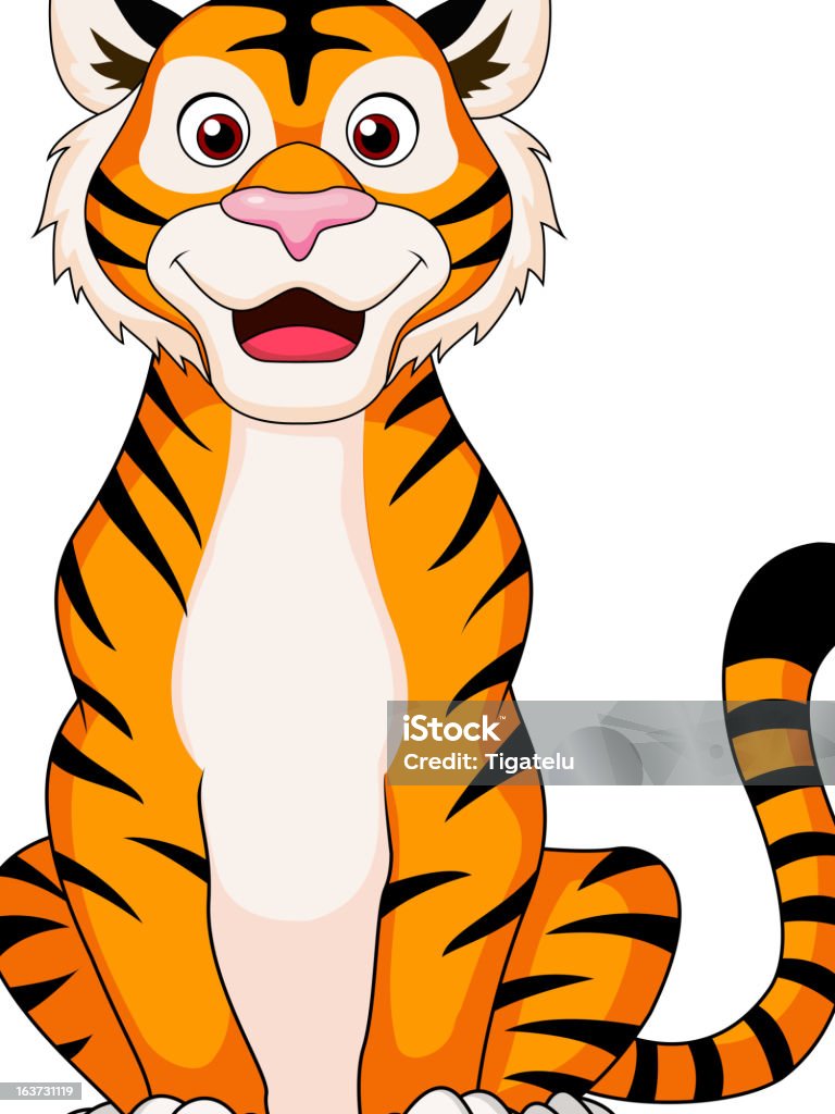 Smiling tiger cartoon Vector illustration of smiling tiger cartoon Tiger stock vector