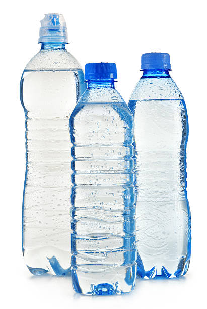 istock Plastic bottles of mineral water isolated on white 163731159