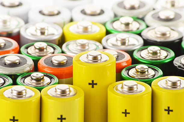 istock Composition with alkaline batteries. Chemical waste 163731198