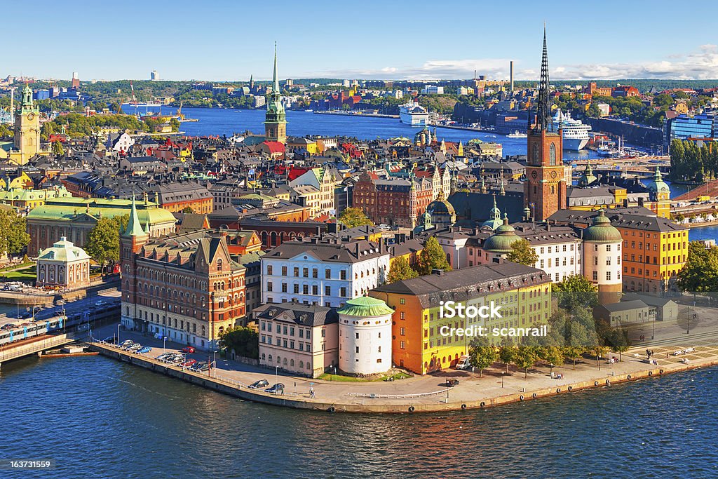 panorama de vista aérea de Estocolmo, Suécia - Foto de stock de Estocolmo royalty-free