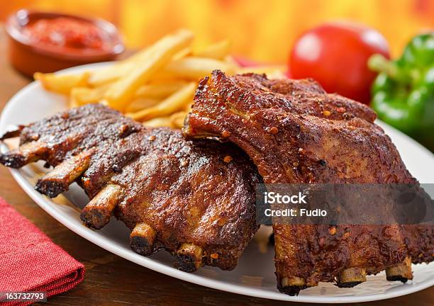 Pork Baby Back Ribs Stock Photo - Download Image Now - Barbecue - Meal, Rib - Food, Plate