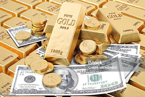 Bullion Stock Photo - Download Image Now - Ingot, Shiny, Backgrounds