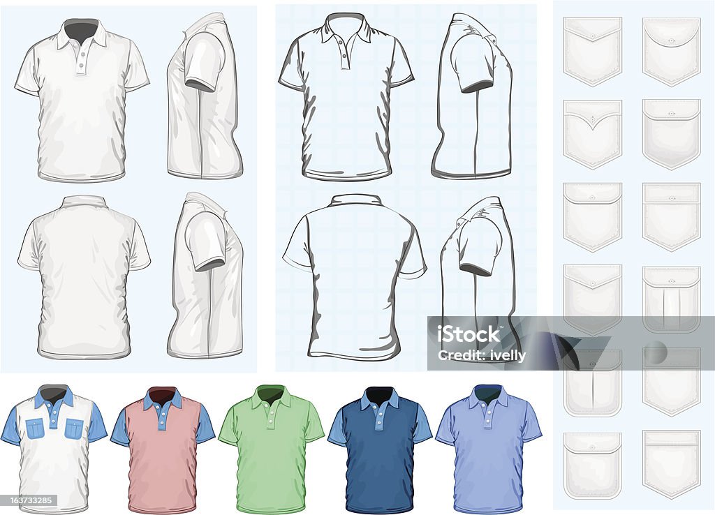 Camisas de polo-Camisa modelo de design - Royalty-free Branco arte vetorial