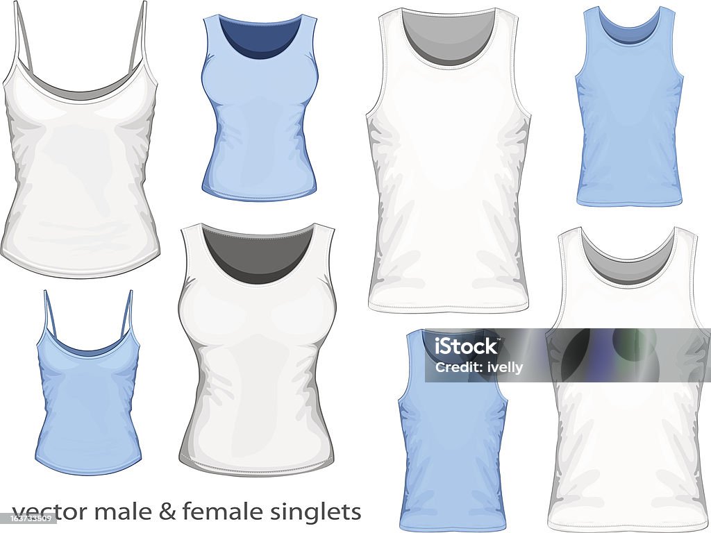 singlets мужского и женского - Векторная графика Рубашка с бретельками роялти-фри