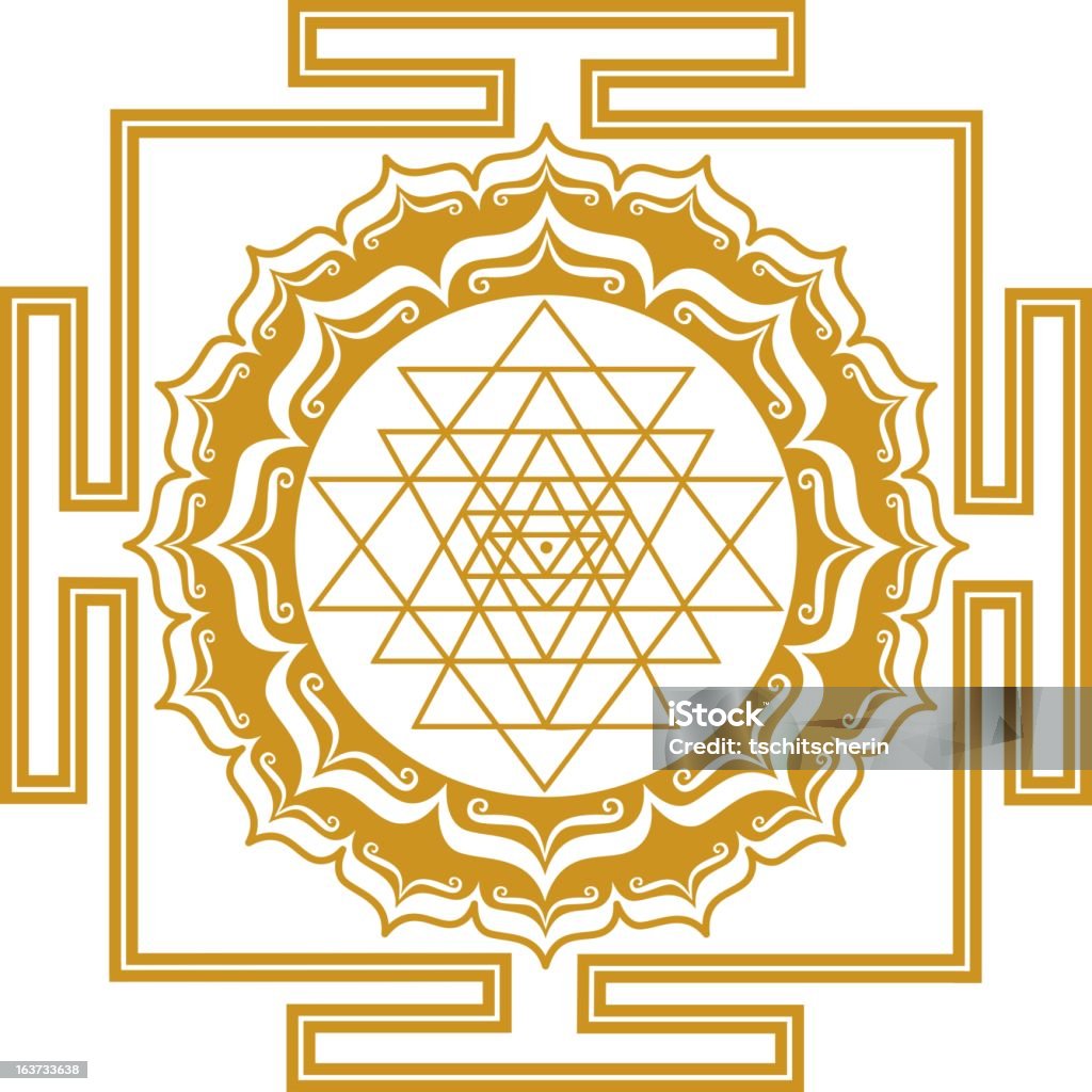 Shri Chakra Yantra - arte vectorial de Geometría sagrada libre de derechos