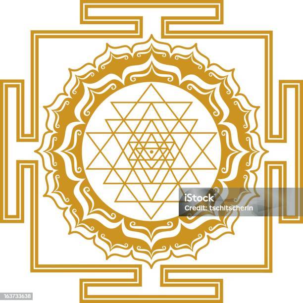 Ilustración de Shri Chakra Yantra y más Vectores Libres de Derechos de Geometría sagrada - Geometría sagrada, Chakra, Alerta