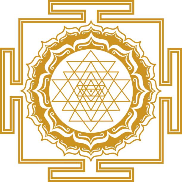Shri Chakra Yantra Shri Chakra Yantra - vector image - isolated on white background qi gong stock illustrations