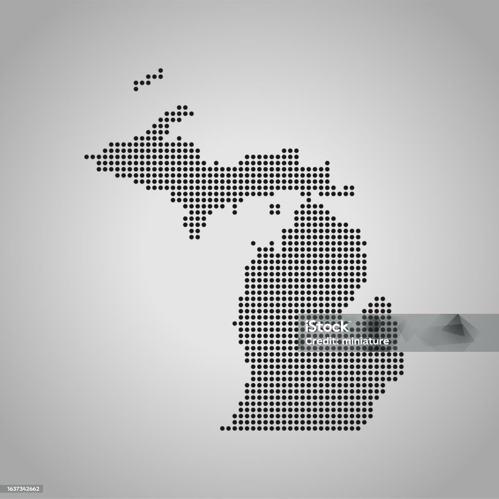 Michigan Rd Map Vector Michigan Map Stock Illustration - Download Image Now - Abstract ...