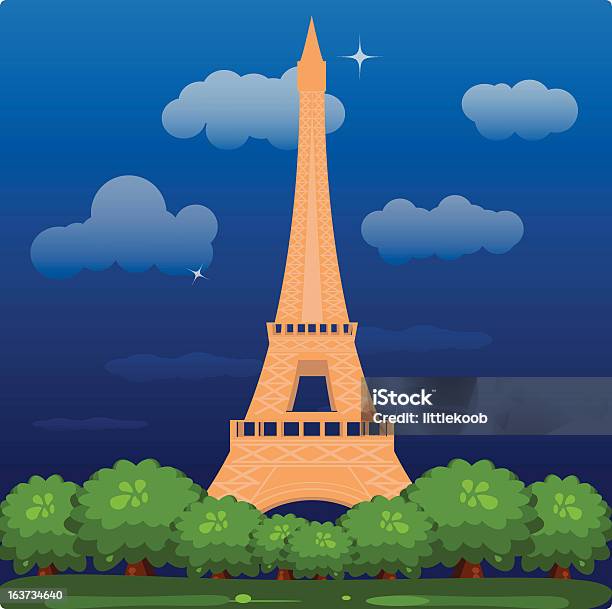 Ilustración de Torre Eiffel y más Vectores Libres de Derechos de Anochecer - Anochecer, Clip Art, Colores