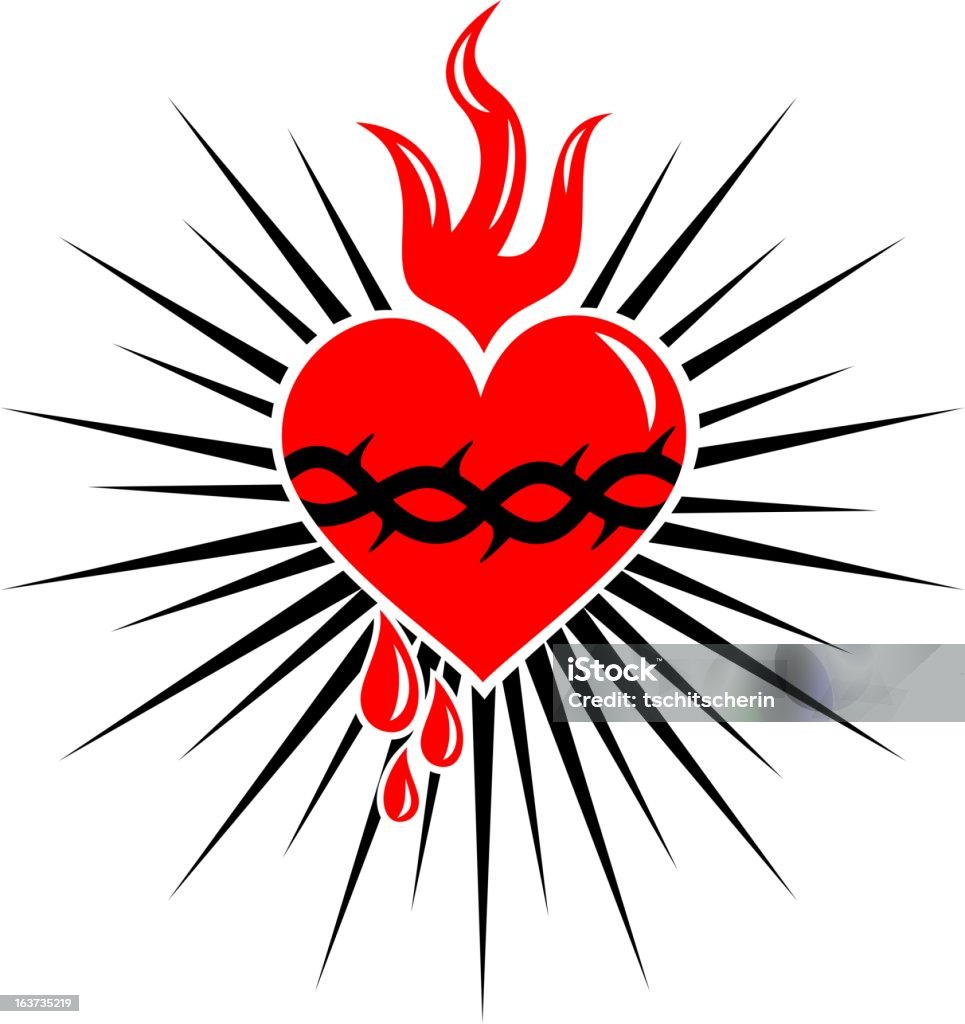 Sagrado Coração de Jesus - Vetor de Símbolo do Coração royalty-free