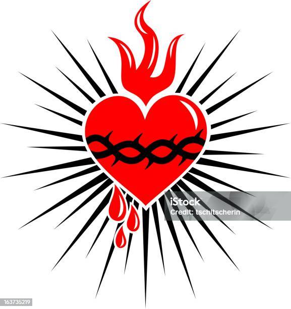 Vetores de Sagrado Coração De Jesus e mais imagens de Símbolo do Coração - Símbolo do Coração, Espiritualidade, Vector