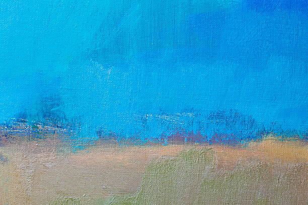 istock Abstract painted blue and beige art backgrounds 163735636