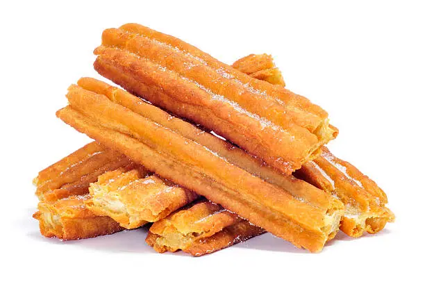 a pile of porras, thick churros typical of Spain