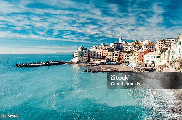 View Of Bogliasco Italy Stock Photo - Download Image Now - Italy, Mediterranean Sea, Beach