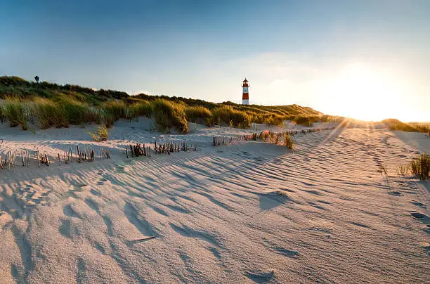 The lighthouse List East on Sylt. It was constructed in 1857 and is located on the peninsula Ellenbogen near the city of List. From the lighthouse the Danish coast can be seen.