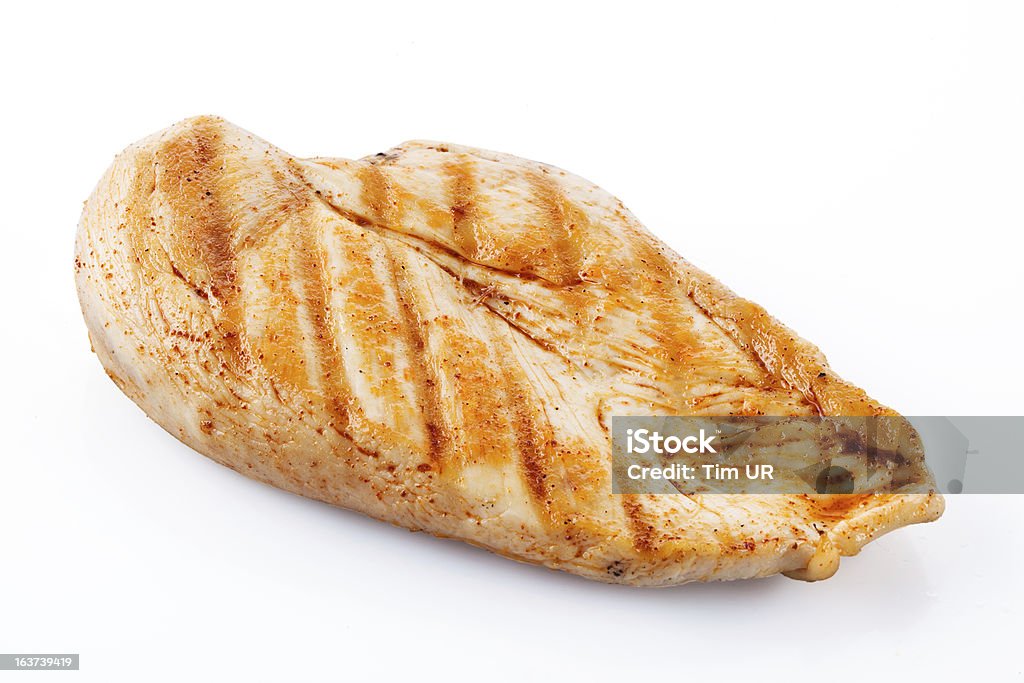 Escalope de poulet grillée avec un Tracé de détourage - Photo de Blanc de poulet libre de droits