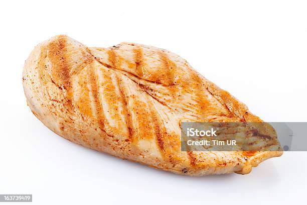 Photo libre de droit de Escalope De Poulet Grillée Avec Un Tracé De Détourage banque d'images et plus d'images libres de droit de Blanc de poulet