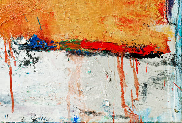 istock Abstract painted orange and white  art backgrounds. 163739501