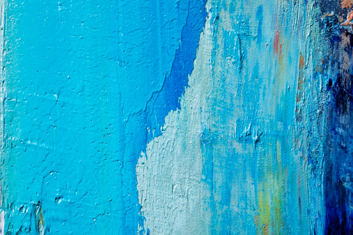 Abstract, blue painted background texture. 