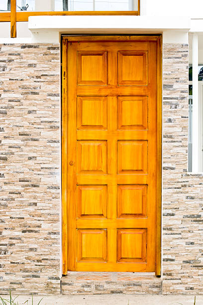 istock Modern door in new wall 163739867